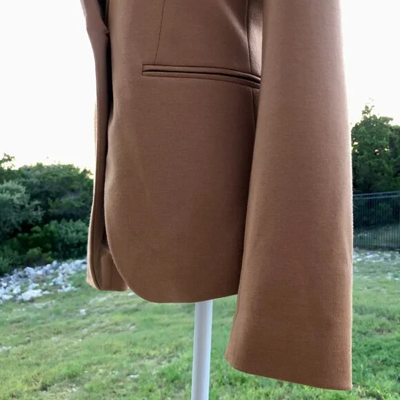 Tan Blazer Womens Small Long Sleeve Forever 21 Work Office Business Casual Fall - Picture 9 of 16